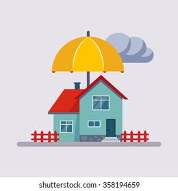 House Insurance Colourful Vector Illustration flat style