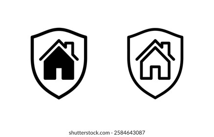 house insurance icon logo design. house protection sign and symbol