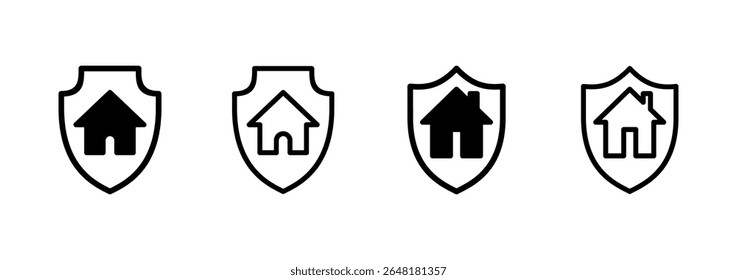 house insurance icon logo design. house protection sign and symbol