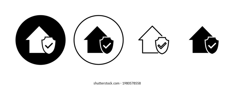 House insurance icon set. house protection icon.