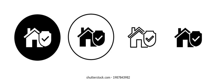 House insurance icon set. house protection icon.