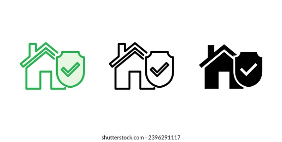 House insurance icon set. house protection icon.