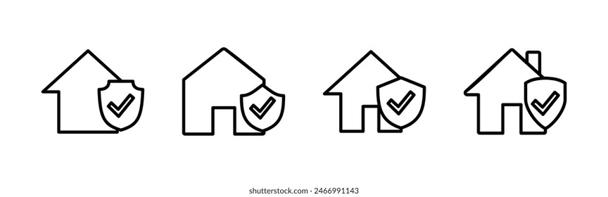 House insurance icon set. house protection icon.