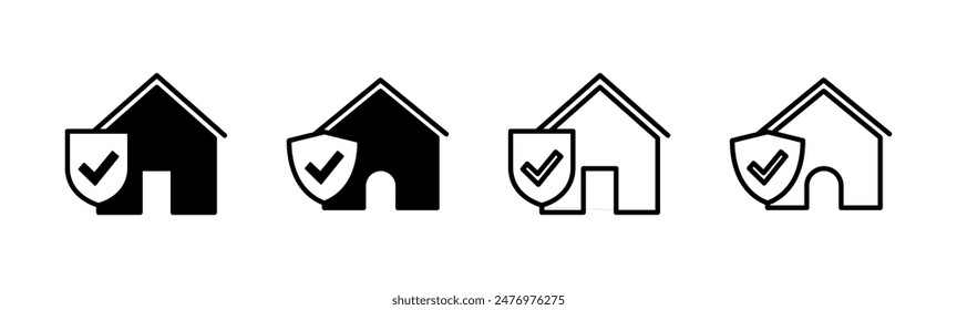 House insurance icon set. house protection icon.