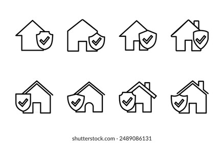 House insurance icon set. house protection icon.