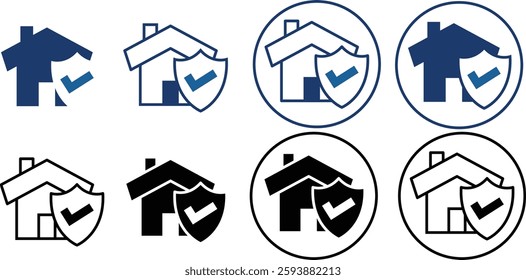 house insurance icon set. vector eps10