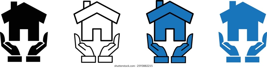house insurance icon set. vector eps10
