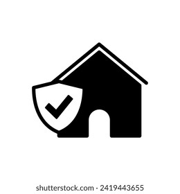 house insurance icon vector. house protection icon.