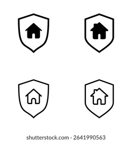house insurance icon vector. house protection sign and symbol