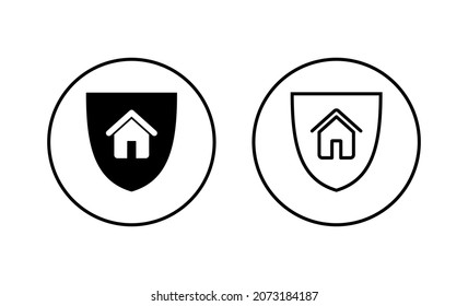 house insurance icons set. house protection sign and symbol