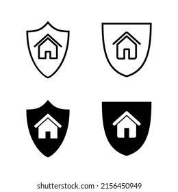 house insurance icons vector. house protection sign and symbol