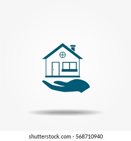 House insurance icons, vector symbol