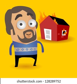 O seguro da casa é importante. Ilustração vetorial