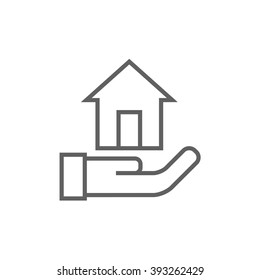 House insurance line icon.