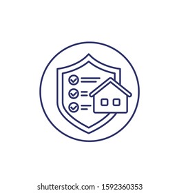 house insurance line icon on white