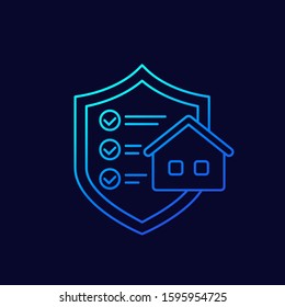 house insurance linear icon for web