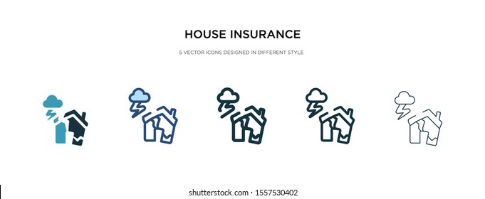 house insurance for storms icon in different style vector illustration. two colored and black house insurance for storms vector icons designed in filled, outline, line and stroke style can be used