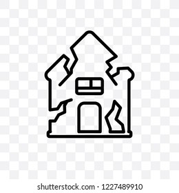 House insurance for storms vector linear icon isolated on transparent background, House insurance for storms transparency concept can be used for web and mobile
