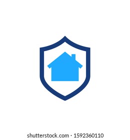 House insurance vector icon with shield and home