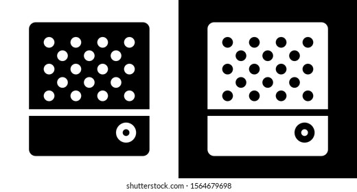 House Intercom. Glyph Icon in White and Black Version.