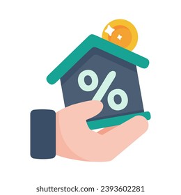 House interest icon. Discount for tax deduction. Vector Illustration.