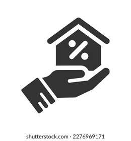 House interest rate icon, Vector Graphics
