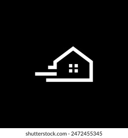 house interior building architecture minimal logo design vector