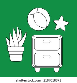 House Interior Icon Digital Stamp