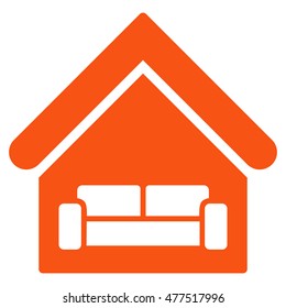 House Interior icon. Vector style is flat iconic symbol, orange color, white background.