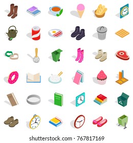 House interior icons set. Isometric style of 36 house interior vector icons for web isolated on white background