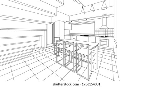 7,823 Interior Design Sketch Loft Images, Stock Photos & Vectors ...