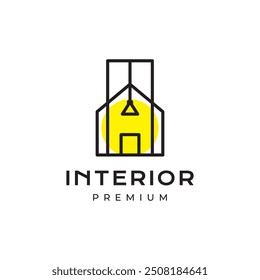 house interior minimalist logo design vector