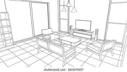 Shop Store Interior Graphic Black White Stock Vector (Royalty Free ...