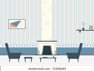 House Interior Vintage style. Vector illustration