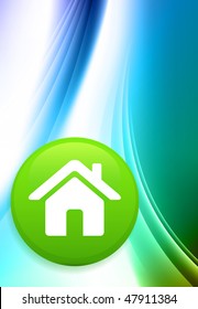 House Internet Button on Abstract Color Background Original Vector Illustration