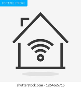 House Internet Wireless Pixel Perfect Editable Stroke Vector