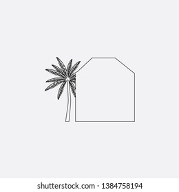 house in the island icon sign signifier vector