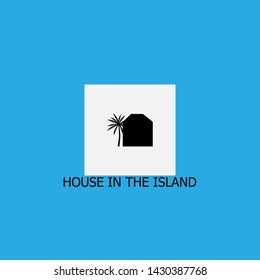 house in the island icon sign signifier vector