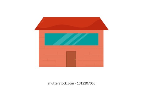 House isolated front view vector illustration