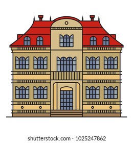 House isolated on white background, vector illustration