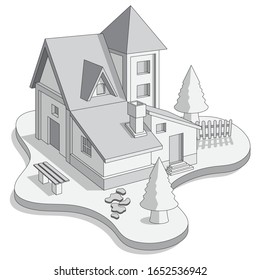 House. Isolated on white background. Vector illustration.