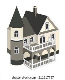 House isolated on white background (vector illustration)