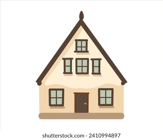 House,	
 isolated on white background