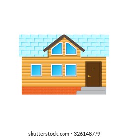 the house isolated on white background, vector image 