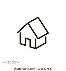 house isometric icon, linear sign isolated on white background - editable vector illustration eps10