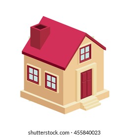 house isometric  isolated icon design, vector illustration  graphic 