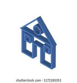 House isometric left top view 3D icon