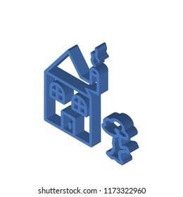 House isometric left top view 3D icon
