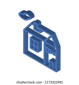 House isometric left top view 3D icon