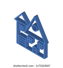 House isometric left top view 3D icon
